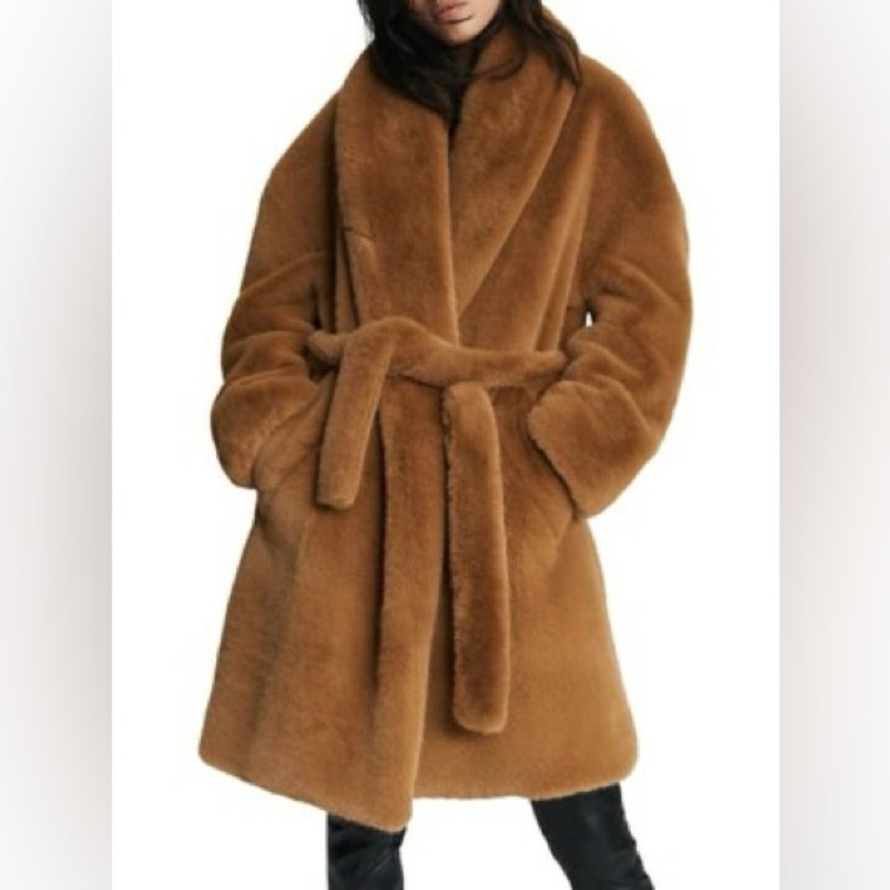 Rag & Bone Bijou Faux Fur Camel Coat